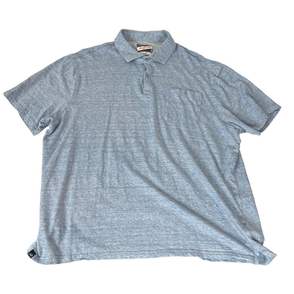 Johnnie O Polo Shirt Adult Extra Large Blue Polo Linen Blend Golf Preppy Mens XL